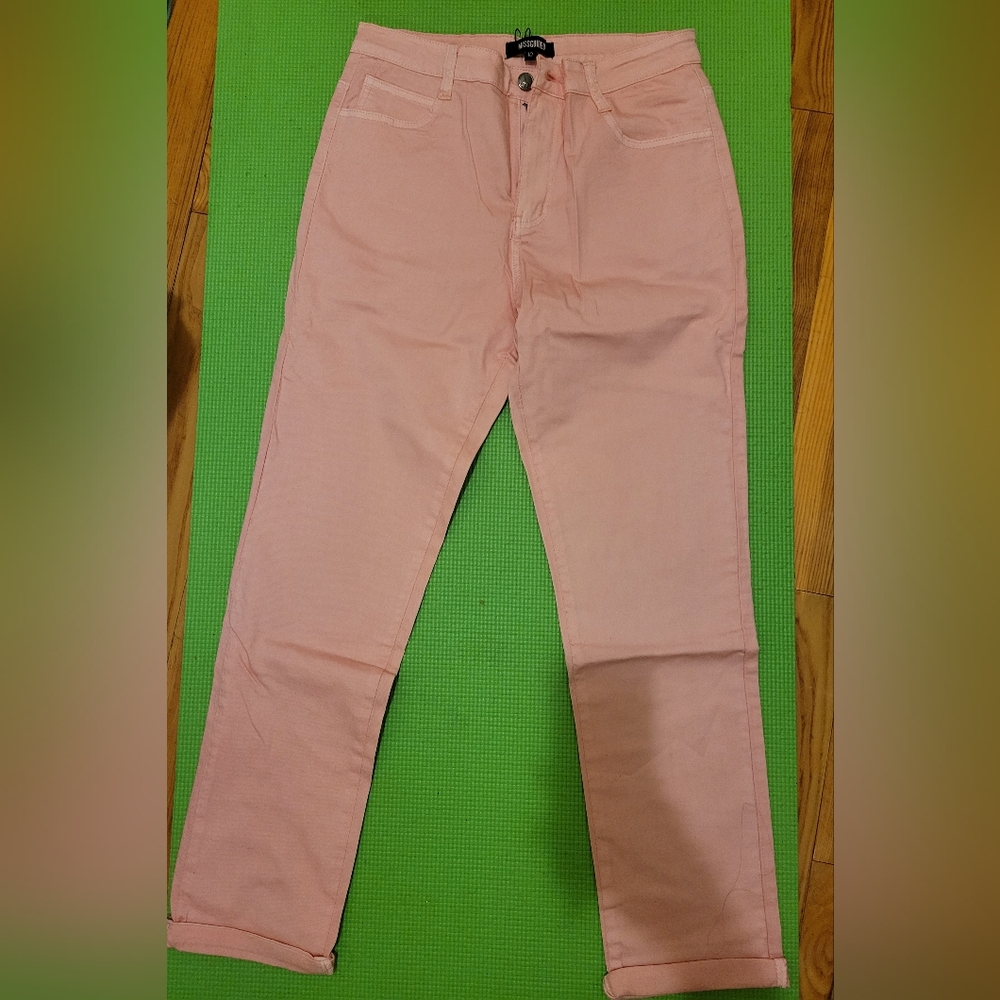 Missguided pink drew mom jeans